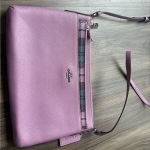 Coach Mauve Wristlet with Checkered Detail